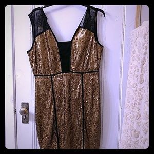 Metaphor gold sequin cocktail dress sz L